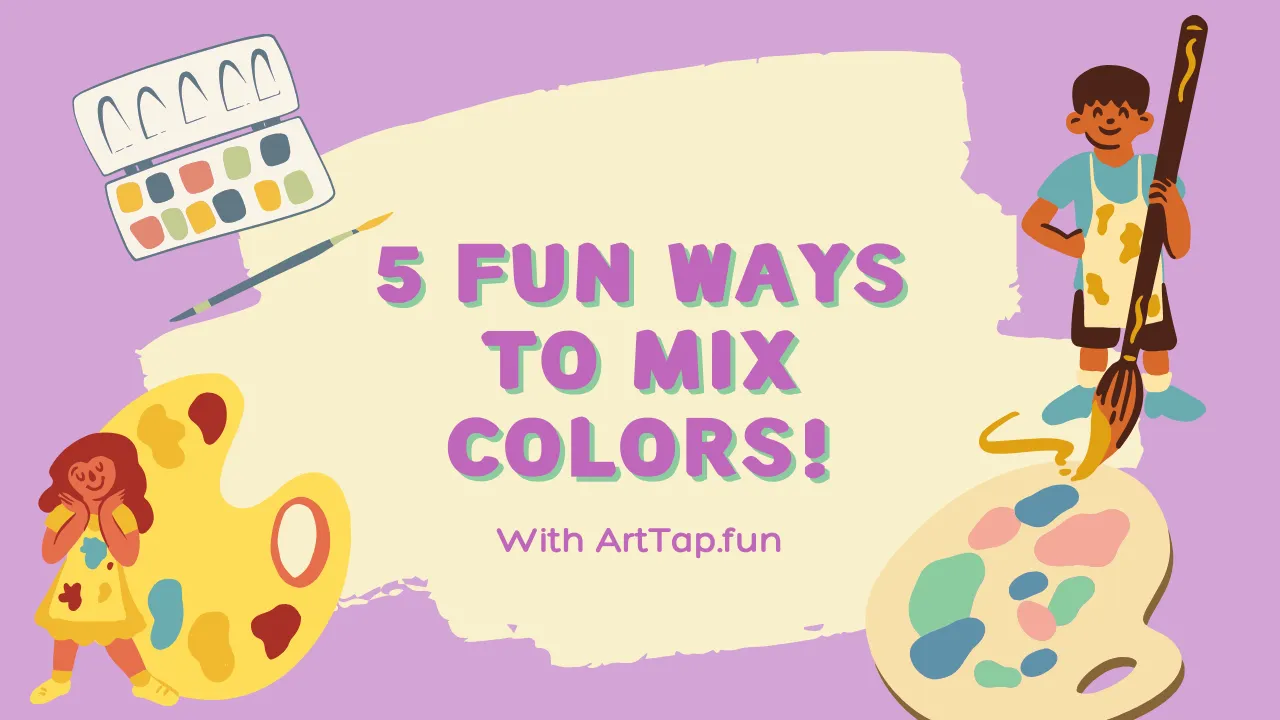Child mixing colors